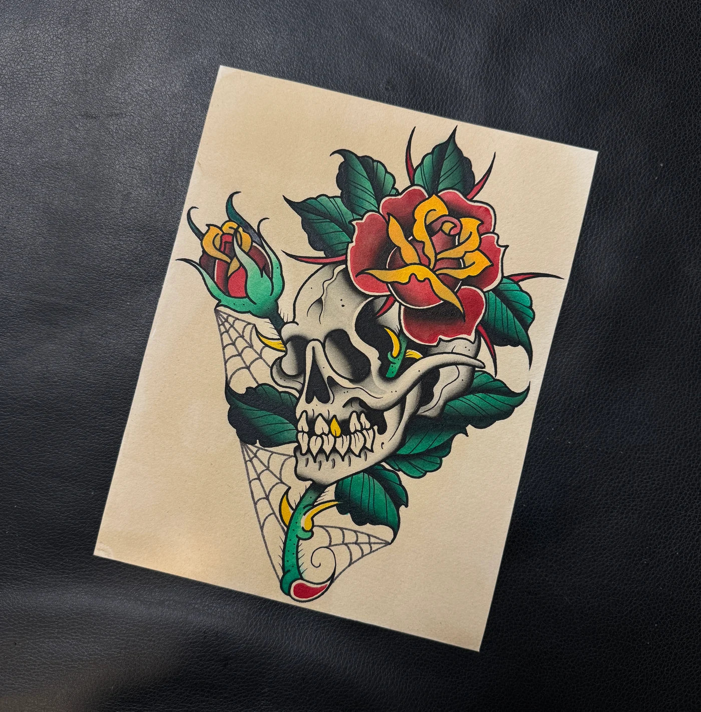 Skull and Rose Painting